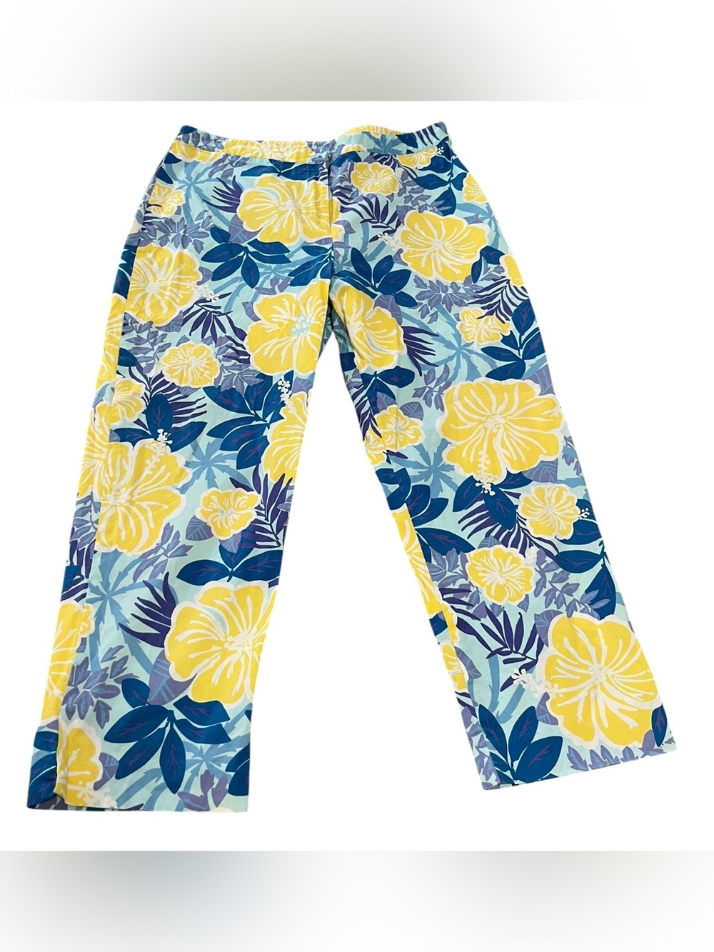 VTG! White Label| Lilly Pulitzer Tropical Hibiscus Floral Print Capri | Size 12